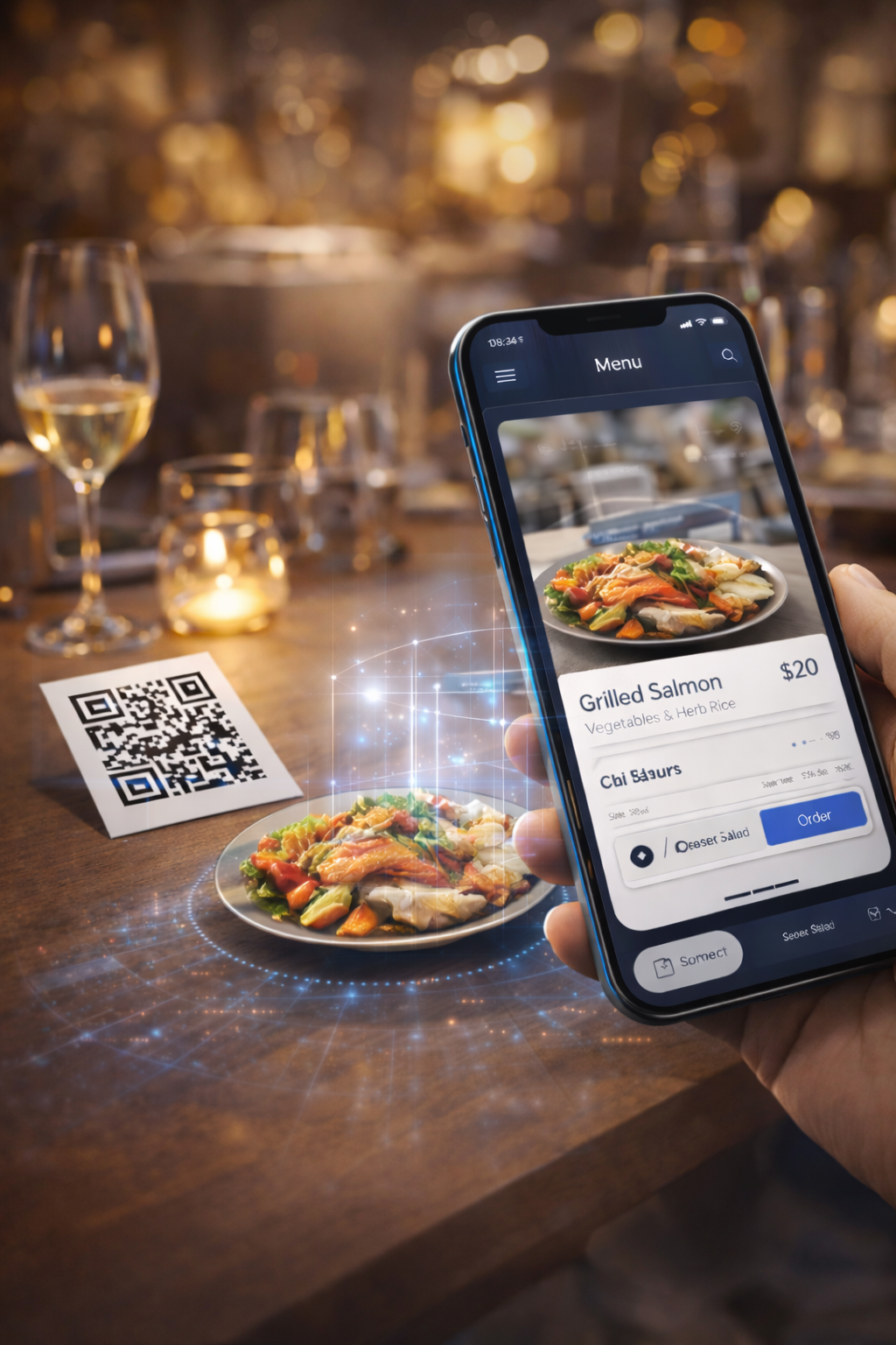 Lune QR ile artırılmış gerçeklikli 3D yemek sunumu